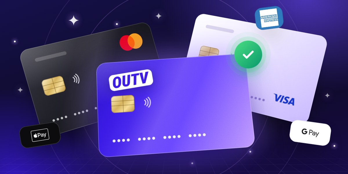 Credit cards with the Visa, Mastercard, American Express, Apple Pay and Google Pay logos